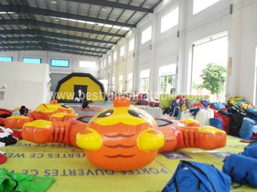Tiger inflatable floating water trampoline
