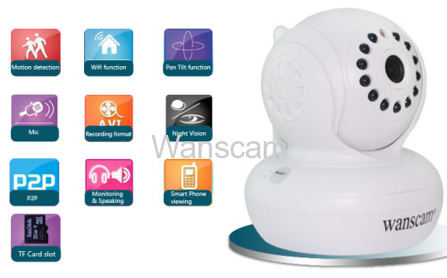 Wanscam 32G SD Card CMOS IR-CUT Indoor Security Wifi IP Camera Manufacture