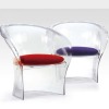 luxury PC plastic dining chair with armrest