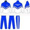 Blue / White Children 4 - 16 Silk Screen Printing Tracksuits Sportswear Half Jacket Zip