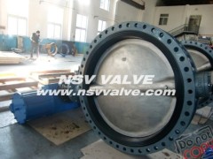 Cast iron double flange ends butterfly valve