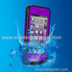 2014 new arrival PC + Silicone waterproof for apple iphone 5 5s waterproof case bag underwater back cover case