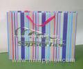 Colorful Vogue Recycled Paper Shopping Bags / Craft Tote Bags With Embossing Logo and Ribbon Handle