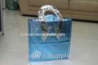 Foldable Laminated Blue Non Woven Fabric Bags / Reusable Shopping Bags For Accessories / Gift Packag