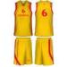 Gold / Red Unisex Children - Adult Sublimated Basketball Uniforms Light Weight