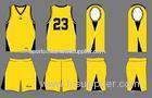 Yellow / Black / White Sublimated Basketball Uniforms Silk Screen