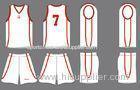 OEM White / Red Unisex Sublimated Basketball Uniforms Light weight