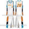 White / Blue / Orange / Black Customized Breathable Sublimated Basketball Uniforms