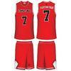 Youth Training Red / White Sublimated Basketball Uniforms For Training Academy / School