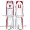 Micro mesh Silk Screen Fully Sublimated Basketball Uniforms Red / White