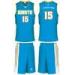 Nba Quality Blue / White Sublimated Basketball Uniforms With Customized Name / Number