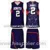 Navy Blue / Red Fully Sublimated Quick Dry Breathable Basketball Uniforms XS - 5XL
