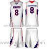 Pro Mesh White / Navy Blue Stitch and Sew Quick Dry Sublimated Basketball Uniforms