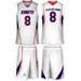 Pro Mesh White / Navy Blue Stitch and Sew Quick Dry Sublimated Basketball Uniforms