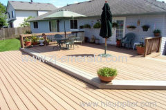 brown color wood plastic composite decking