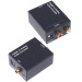 Digital to Analog Audio Converter black converts Coaxial or Toslink digital audio signals to analog L/R audio