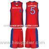 Pro Mesh Red / Blue Fabric Quick Dry Sublimated Basketball Uniforms Light Weight