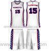 White Custom School Pro Mesh Fabric Basketball Uniform Jersey and Shorts Quick Dry Fit