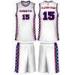 White Custom School Pro Mesh Fabric Basketball Uniform Jersey and Shorts Quick Dry Fit