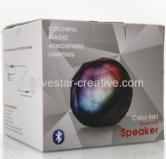 Portable Atmosphere Lighting Show Crystal Diamond Pulse Color Ball Bluetooth Speaker with Remote Controller