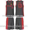 Gray / White Basketball Children 4 - 16 Sublimated Basketball Uniforms Heat Transfer