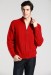 red men's cable pullover