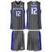 Gray / Blue Quick Dry Fit Sublimated Basketball Uniforms Shirts and Shorts Uniforms