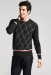 men's crew neck with front intarsia