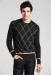 men's crew neck with front intarsia