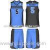 Gray / Blue Children Sublimated Basketball Uniforms Customized Breathable