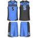 Gray / Blue Children Sublimated Basketball Uniforms Customized Breathable