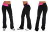 Womens 90% Nylon 10% Spandex Jersey Activewear Color Blocked Waist Yoga Fitness Pants