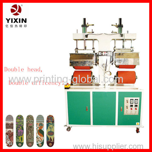 Double head skateboard heat transfer machine