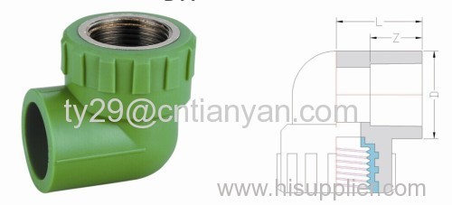 PPR Pipes and Fittings for Cold and Hot Water Supply (FEMALE ELBOW)(COPPER THREAD)