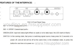 Digital to Analog Audio Decoder converter adapter with spdif/toslink and coaxial
