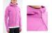 Ladies Pink Embroidery Customized Sport Hoodied Sweat Shirts Printing Deluxe Full Zip