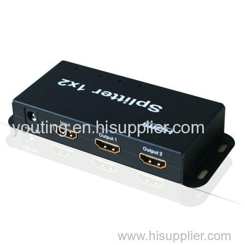 HDMI splitter 1x2 support 3D 4Kx2K resolution CEC deep color 30bit/36bit/48bit Blue-Ray 24/50/60fs/HD-DVD/xvYCC
