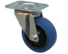 Blue industrial swivel ball bearing top plate fitting elastic rubber casters