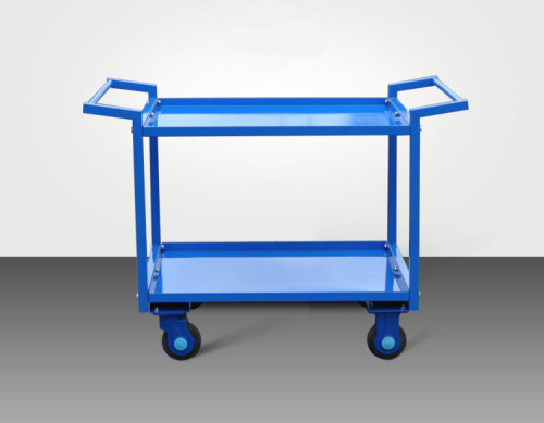 Heavy duty industrial trolley double layers warehosue logistic utility hand trucks