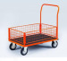 Industry mobile flat wire cart warehosue logistic hand truck with four mesh sides