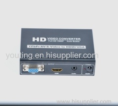 YPbPr+CVBS+S-video to HDMI converter cvbs converter ypbpr converter signal converter digital entertainment center HDTV