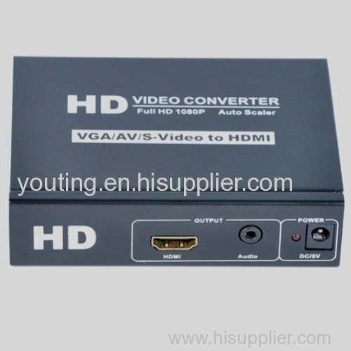 VGA+CVBS+S-VIDEO+STEREO To HDMI converter vga converter OSD menu operation 8bit per channel deep color 1080p