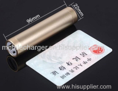 Round mini metal mobile power bank from 1500mah to 2600mah for mobile phone