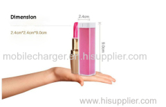 Hot Products Lipstick Style 2600mah Power Bank Portable Battery Charger for Mobile Phone