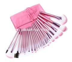 Pink cosmetic makeup brush set