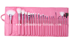 Pink cosmetic makeup brush set