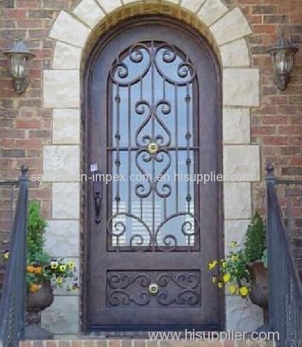 Hand Forged Wrought Iron Double Entry Single Door