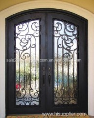 Luxtury ornamental wrought iron double door
