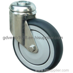 TPE smooth rolling bolt hole fitting shopping cart casters