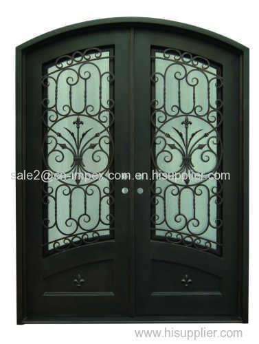 Wrought iron double entry doors